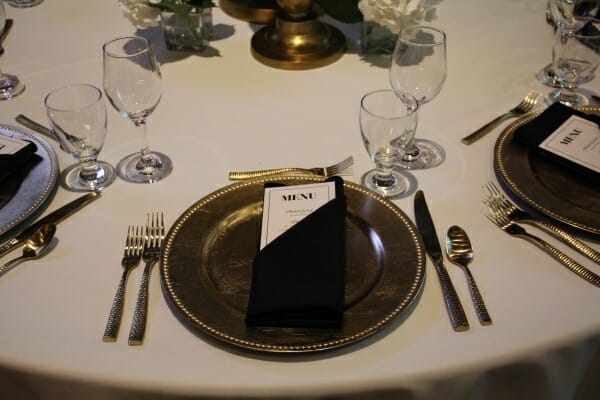 Gold Charger and Flatware