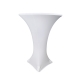 white stretch table linen