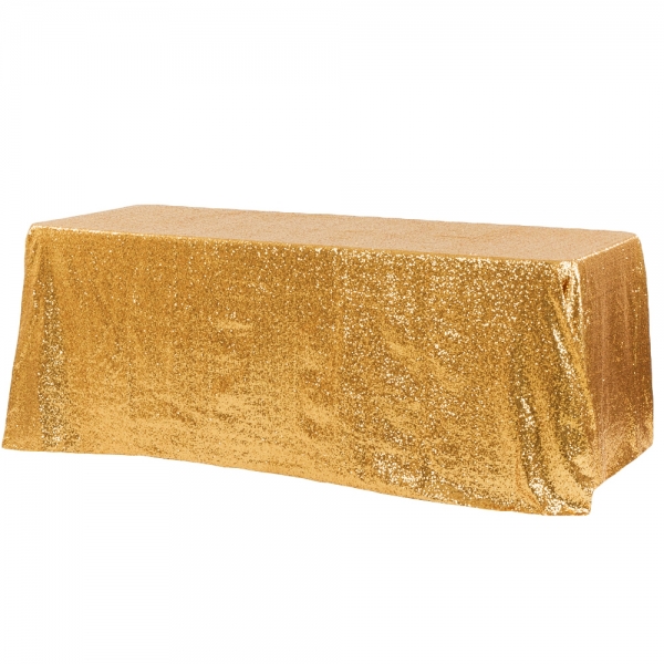 gold sequin rectangular linen